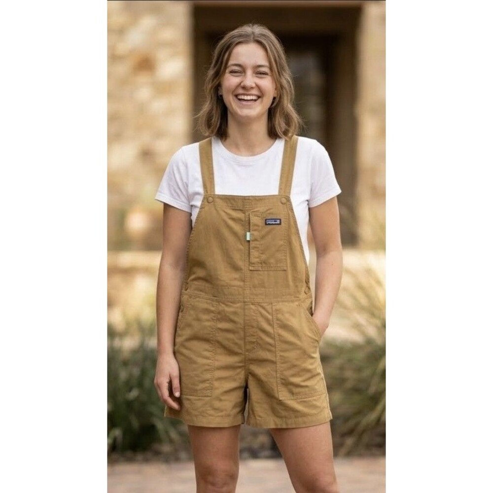 Patagonia Women's Outdoor Everyday Overalls Brown Gorpcore Size Small Yuppie